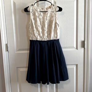 Altar’d State Lace Top and Pleated A-Line Skirt Dress